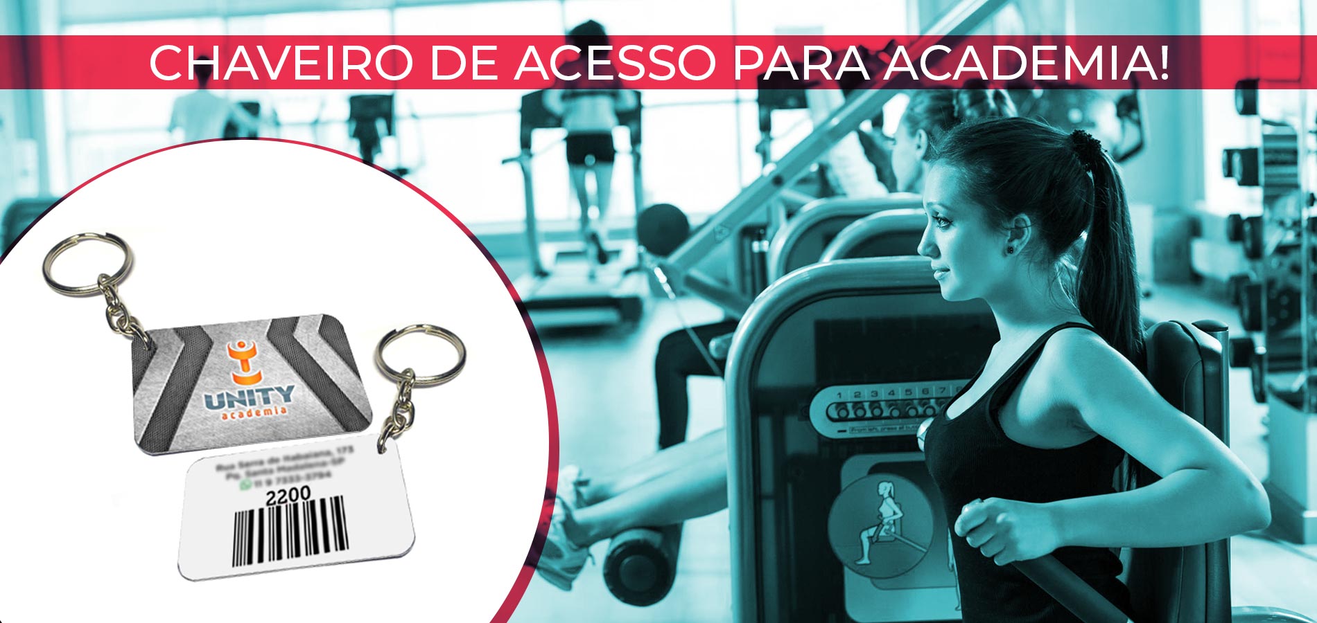 Chaveiro acesso academia